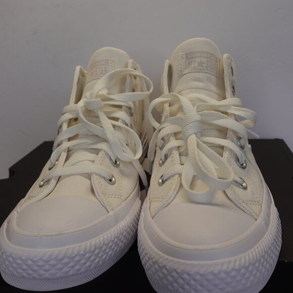 Converse Chuck Taylor Canvas White Mid Top Sneakers Men's 9 Women's 11 NEW - Picture 8 of 13